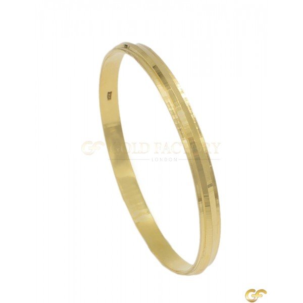 Diamond Cut Solid 22ct Gold Kara with Rising Center