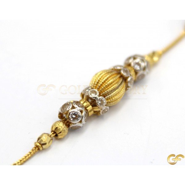 Beautiful Two-Tone Round Charm/Bead Style Bracelet