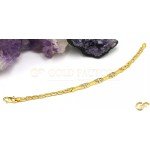 Yellow Metal with CZ Stone Link-Style Bracelet