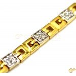 Beautiful Link Style Bracelet with CZ Cube Links