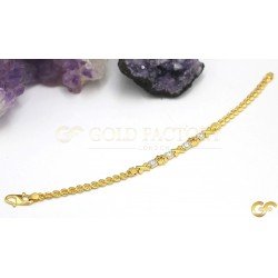 Modern Link Style Bracelet with CZ Cubing and Dual Finishing