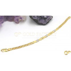 Gorgeous Modern Ladies 22ct Yellow Metal Bracelet with CZ