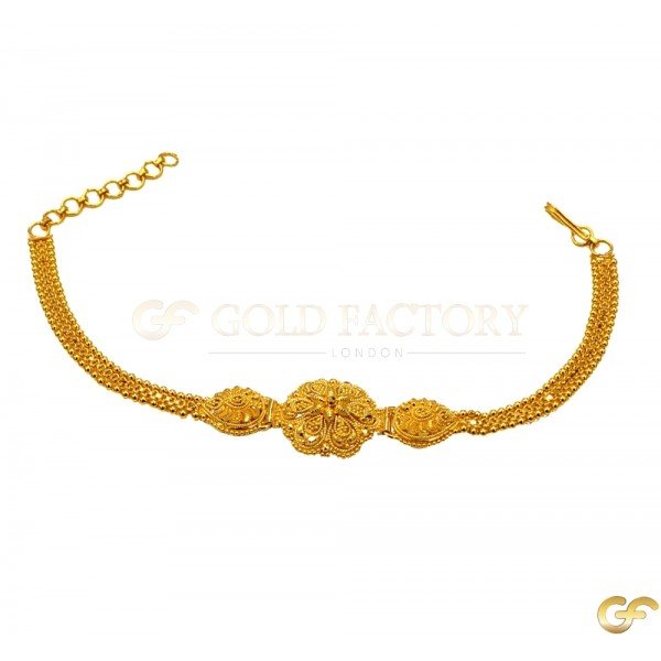Traditional Floral Design 22ct Yellow Gold Bracelet