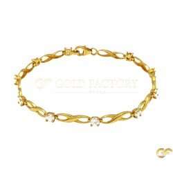9ct Yellow Gold Infinity Loop Bracelet with CZ
