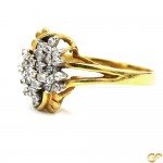 Beautiful Asymmetric Floral 18ct Gold Ring