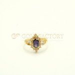 22ct Yellow Gold Ring with Purple Stone