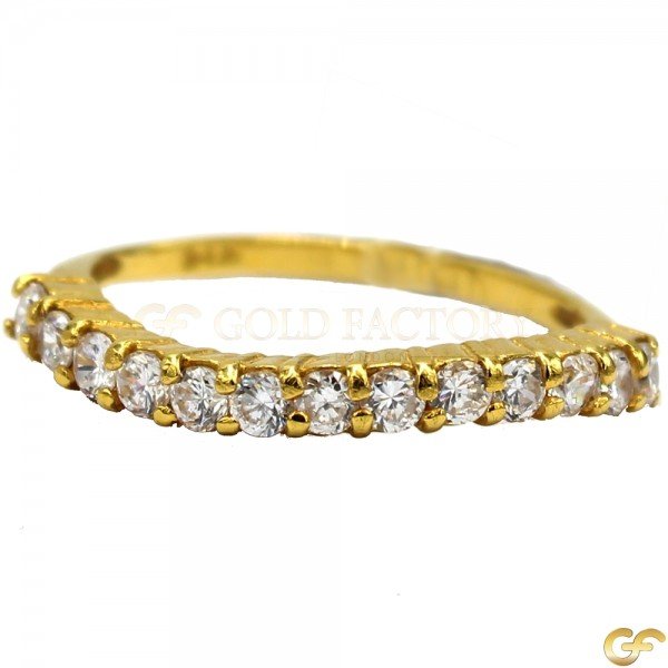 Single Row Half Eternity Style Gold Ring