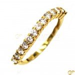 Single Row Half Eternity Style Gold Ring