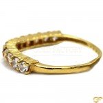 Single Row Half Eternity Style Gold Ring