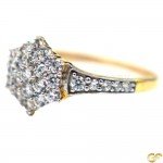 Two Toned Cluster Set Gold Ring