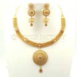 Antique Finish 22ct Gold Necklace Set