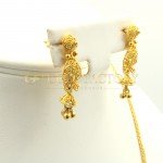 Pretty 22ct Gold Necklace Set with Choomki Earrings