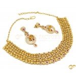 Elegant Flexible Link Necklace Set with Antique Finishing