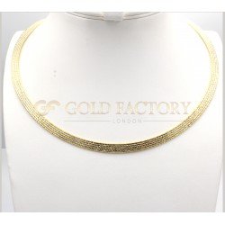 Sleek Flat Weave Style Two Toned Necklace