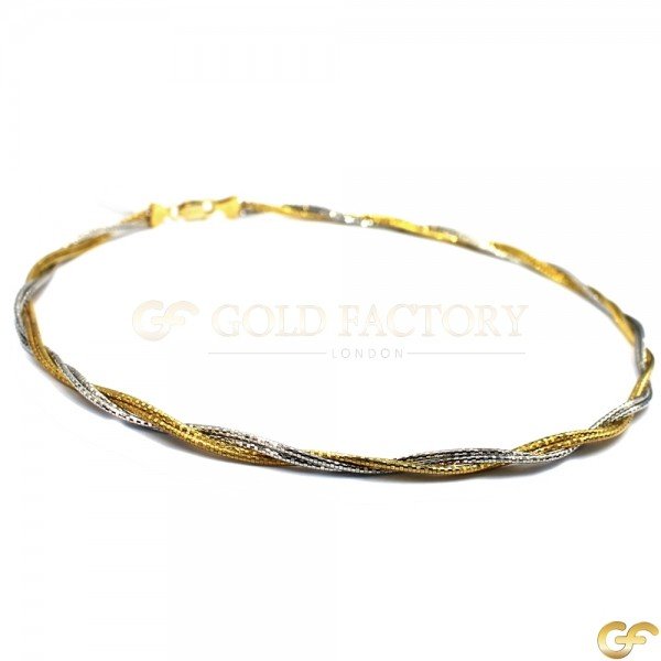 18ct White and Yellow Gold Necklace