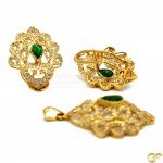 Precious Emerald Pretty Pendant Set