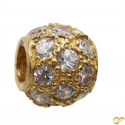 Alluring Rondelle Pendant/Charm with Round Cut CZ Stones