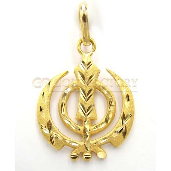 Beautiful Matte Style Khanda Pendant with Cut Designwork