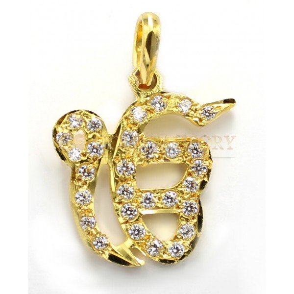 Diamond Cut Bordering Ek Onkar Sikh Pendant with CZ Stones