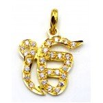 Diamond Cut Bordering Ek Onkar Sikh Pendant with CZ Stones