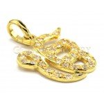 Diamond Cut Bordering Ek Onkar Sikh Pendant with CZ Stones