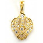 Khanda 22ct Gold Pendant with Round Cut CZ Stones Detailing