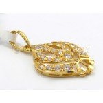 Khanda 22ct Gold Pendant with Round Cut CZ Stones Detailing