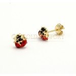 Pretty Ladybird 18ct Yellow Gold Studs