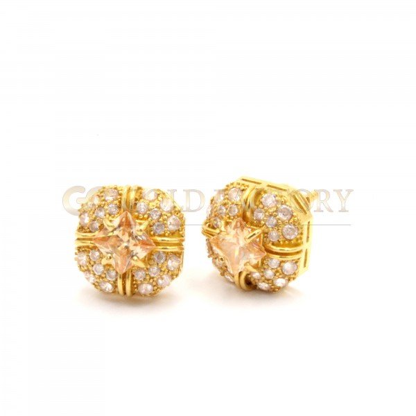 Ornate Pretty Earrings with Bevelled Facade