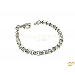 9ct White Gold Belcher Link Bracelet