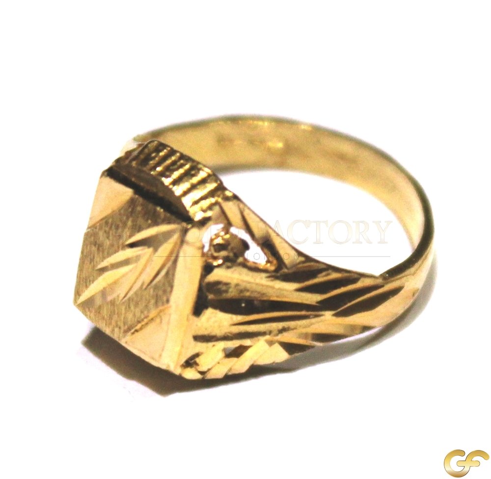 Square Wheat Cut 22ct Gold Baby Ring