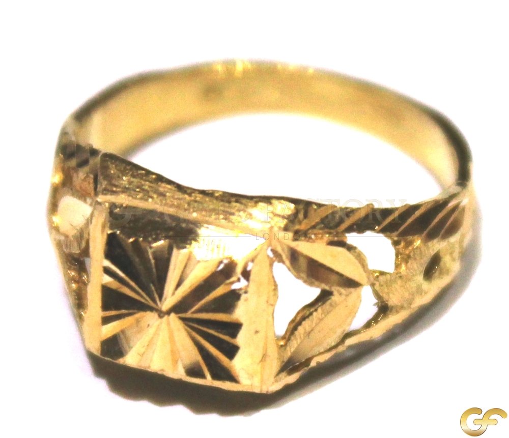 Lazer Cut 22ct Gold Baby Ring