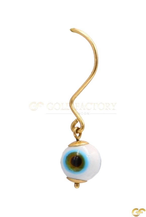 14ct Gold Evil Eye Dangle Earrings