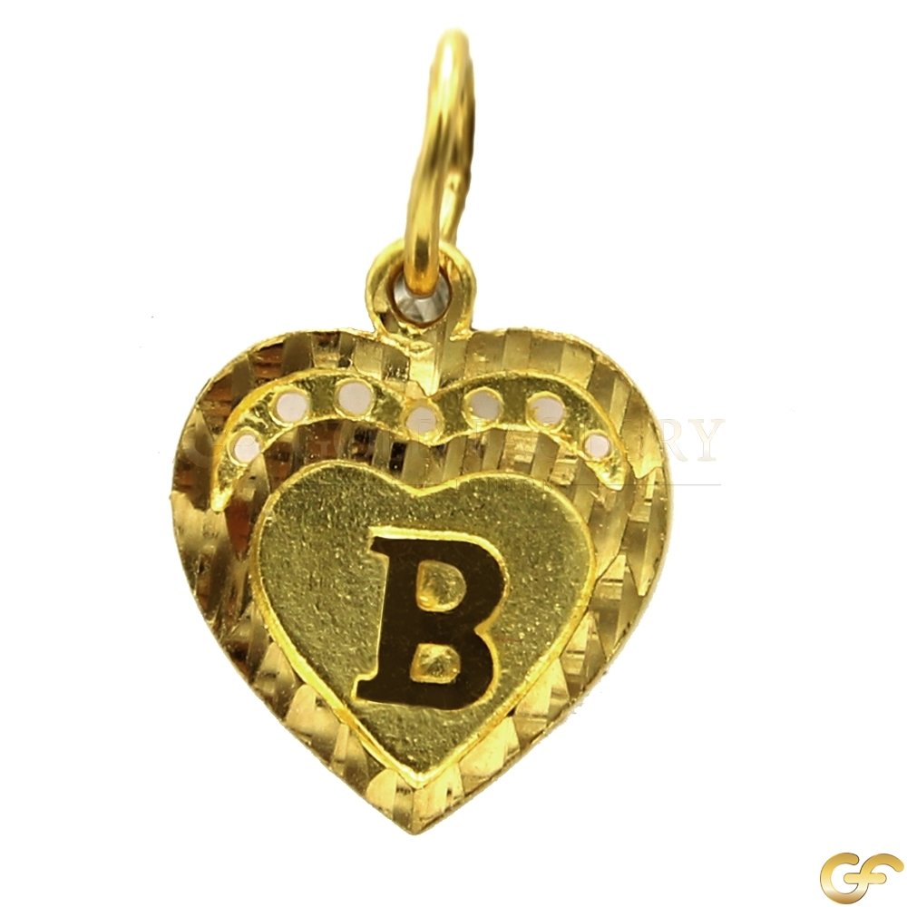 Heart Shaped 'B' Initial Pendant