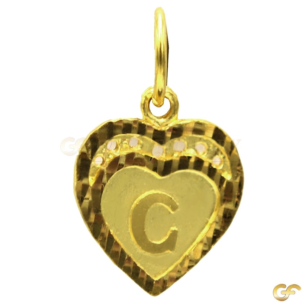 Lovely Heart Shaped 'C' Initial Pendant