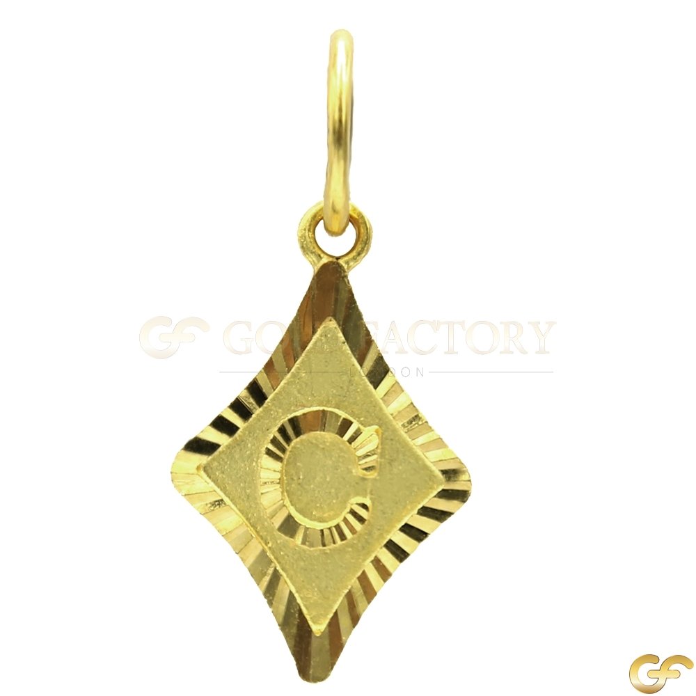 Diamond Shaped 'C' Initial Pendant