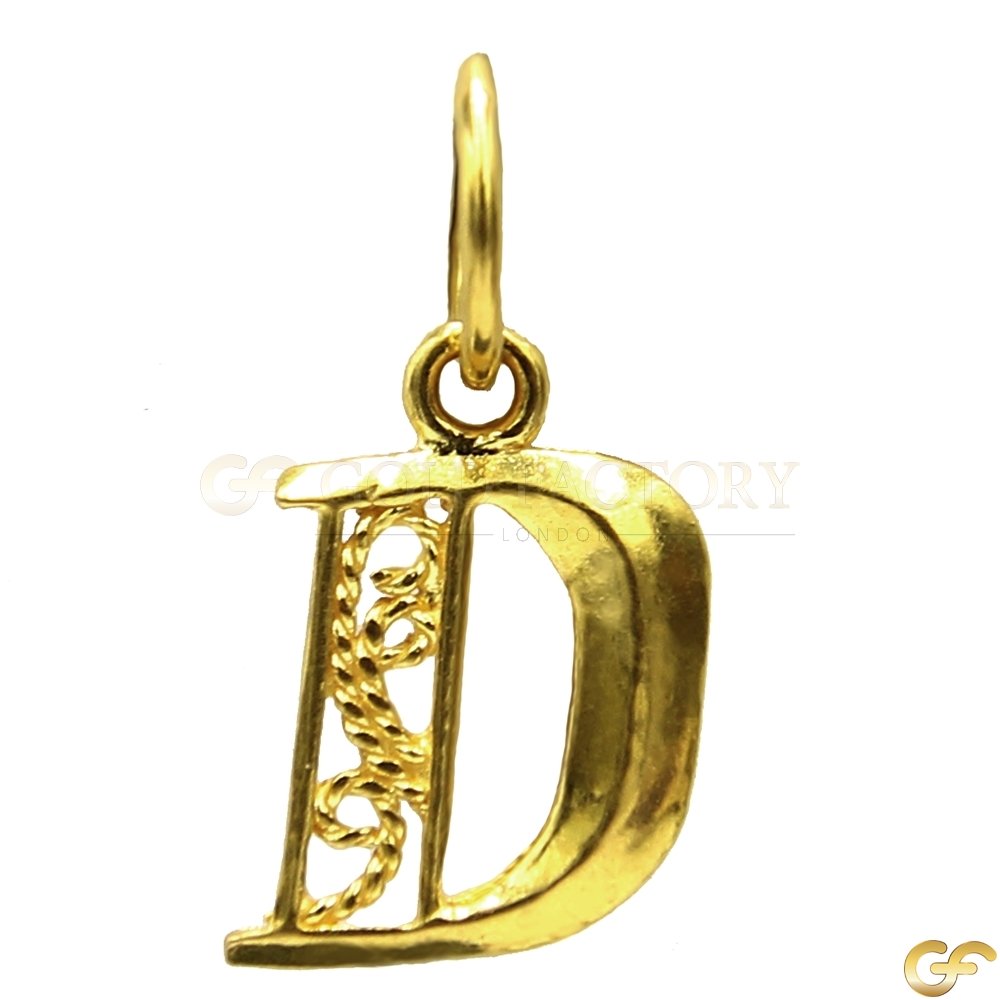 Ornate 'D' Initial Pendant