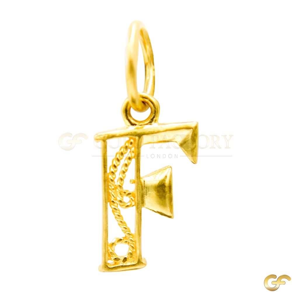 Ornate 'F' Initial Pendant