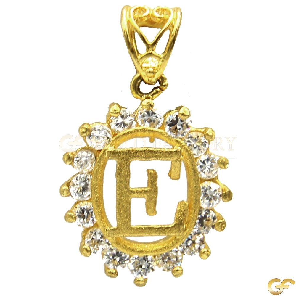 Gorgeous Matte and CZ 'E' Initial Pendant
