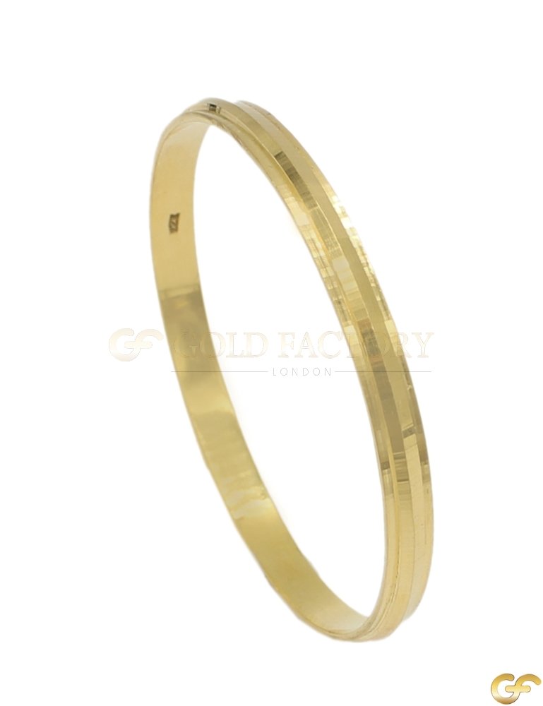 Diamond Cut Solid 22ct Gold Kara with Rising Center