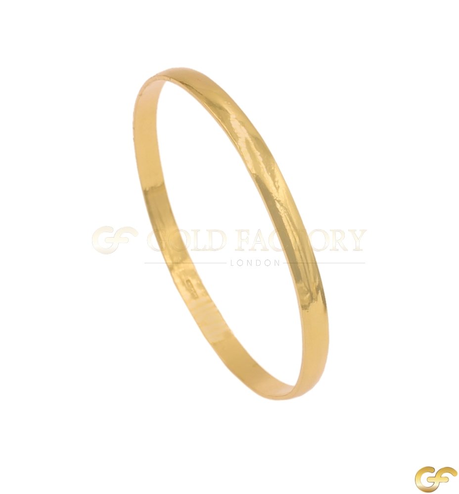 Highly Polished D-Shape 22ct Gold Kara