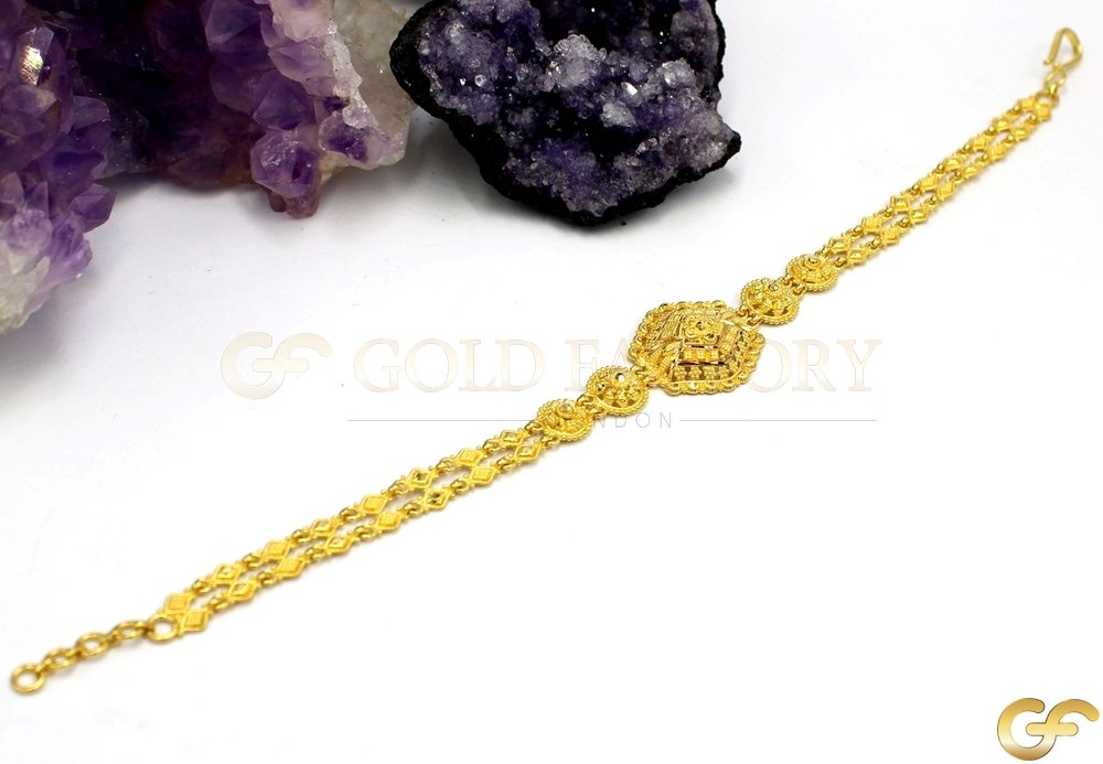 Lovely Traditional Design Ladies 22ct Yellow Metal Bracelet