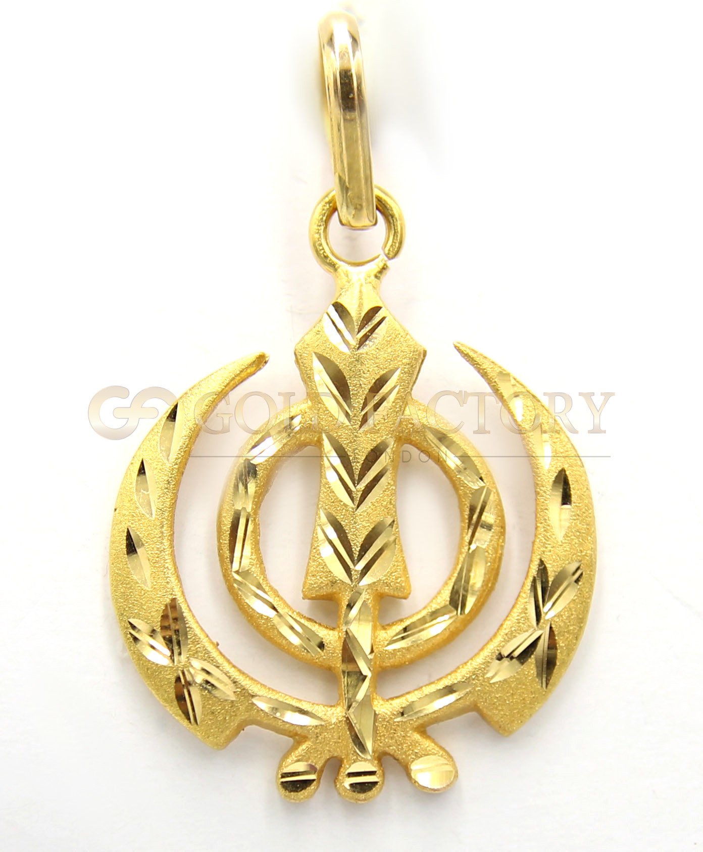 Beautiful Matte Style Khanda Pendant with Cut Designwork