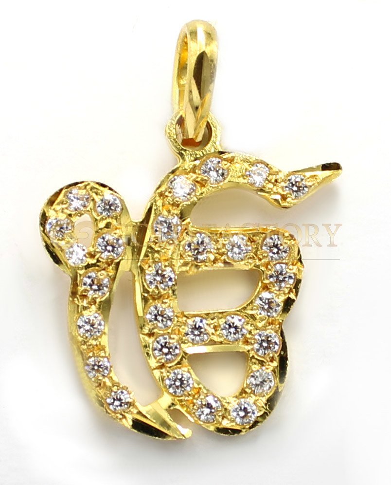 Diamond Cut Bordering Ek Onkar Sikh Pendant with CZ Stones